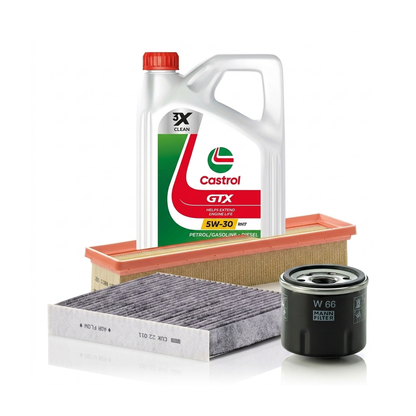 Kit revizie ulei Castrol GTX 5W-30 RN17 + filtre Renault Clio 4 1.2 16V 73 CP – MANN