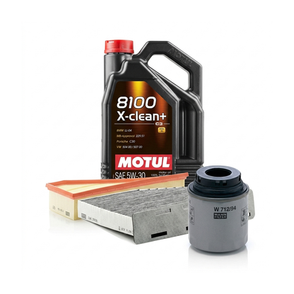 Kit revizie ulei Motul 8100 X-CLEAN+ 5W-30 + filtre VW Passat B7 1.4 TSI 160 CP – MANN