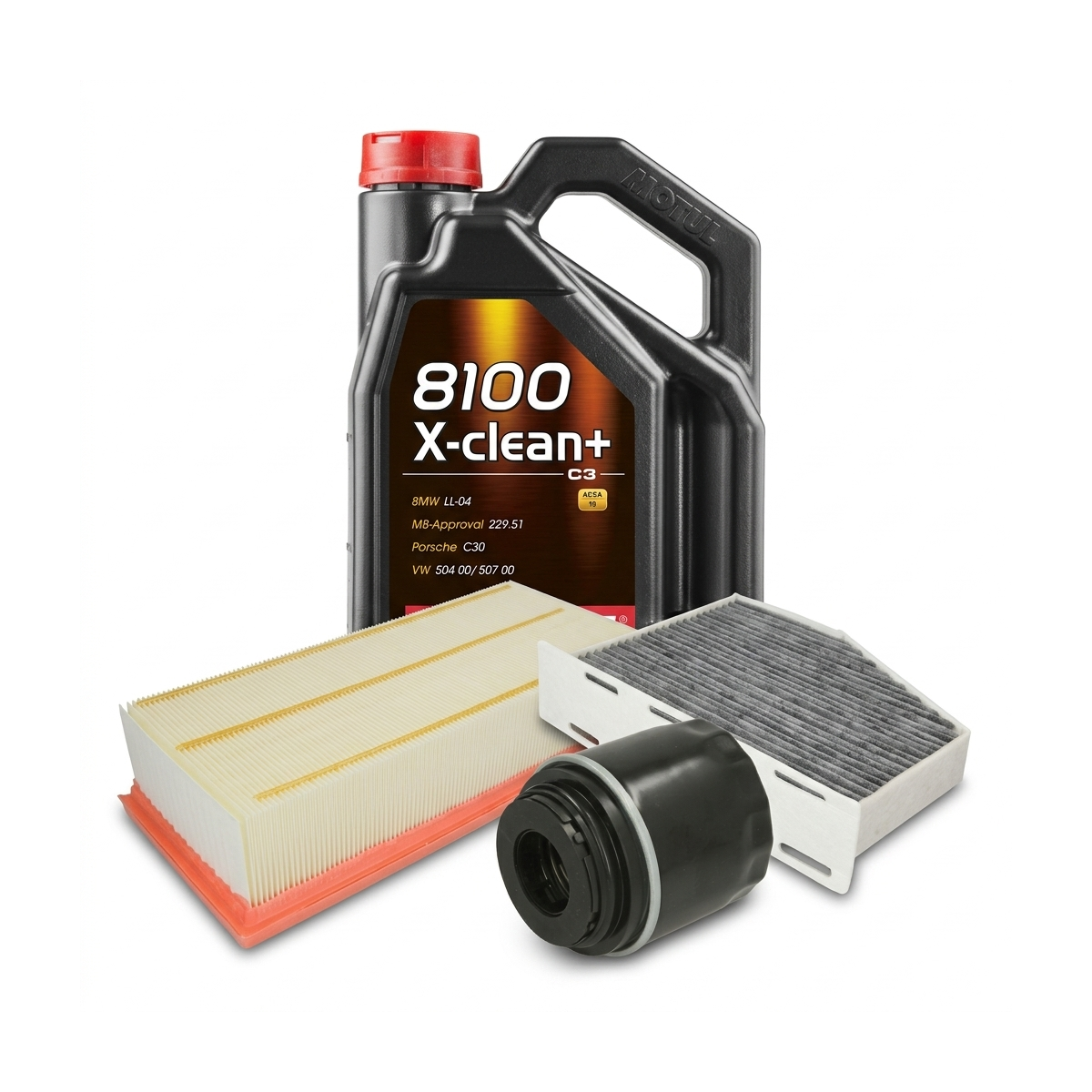 Kit revizie ulei Motul 8100 X-CLEAN+ 5W-30 + filtre VW Passat B7 1.4 TSI 160 CP – PURRO