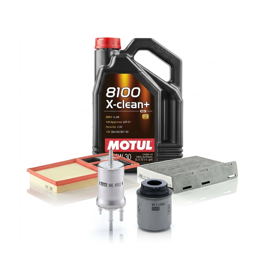 Kit revizie ulei Motul 8100 X-CLEAN+ 5W-30 + filtre VW Jetta 4 1.6 105 CP – MANN