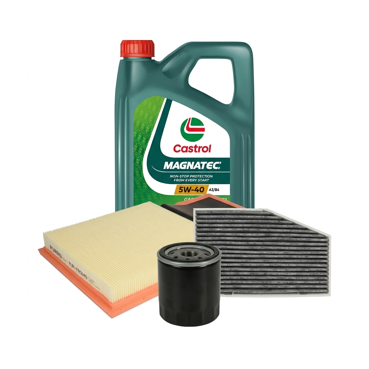 Kit revizie ulei Castrol MAGNATEC 5W-40 A3/B4 + filtre VW Jetta 4 1.6 105 CP – PURRO