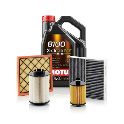 Kit revizie ulei Motul 8100 X-CLEAN EFE 5W-30 + filtre Opel Astra J 2.0 BiTurbo CDTI 194 CP – MANN