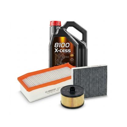 Kit revizie ulei Motul 8100 X-CESS 5W-40 + filtre Renault Clio 4 0.9 TCe 90 CP – Bosch