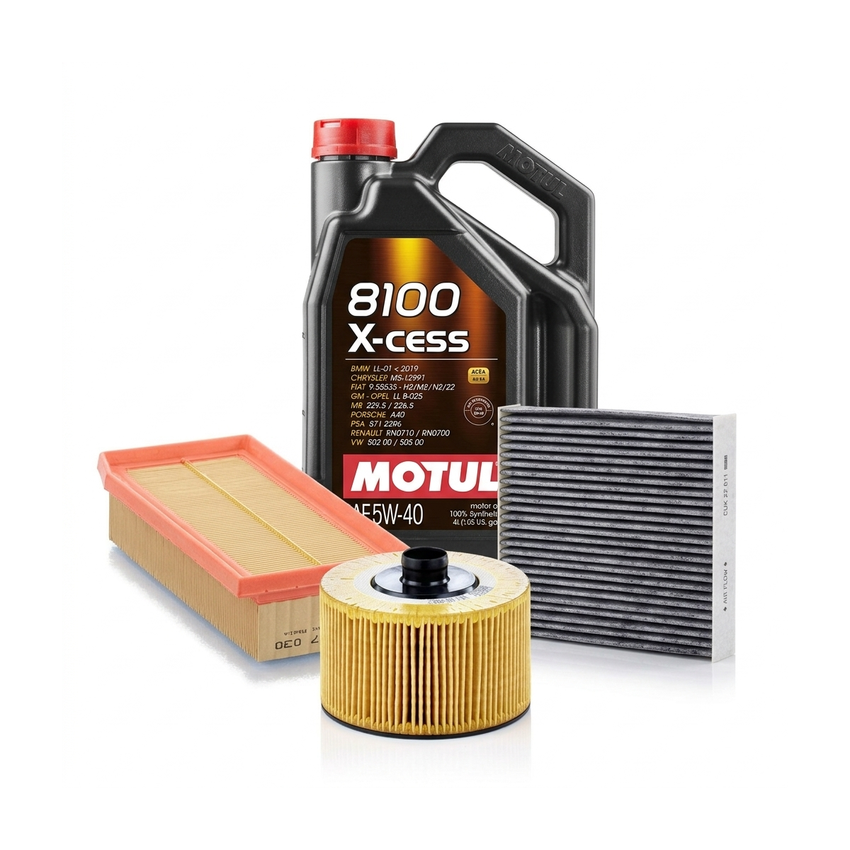 Kit revizie ulei Motul 8100 X-CESS 5W-40 + filtre Renault Clio 4 0.9 TCe 90 CP – MANN