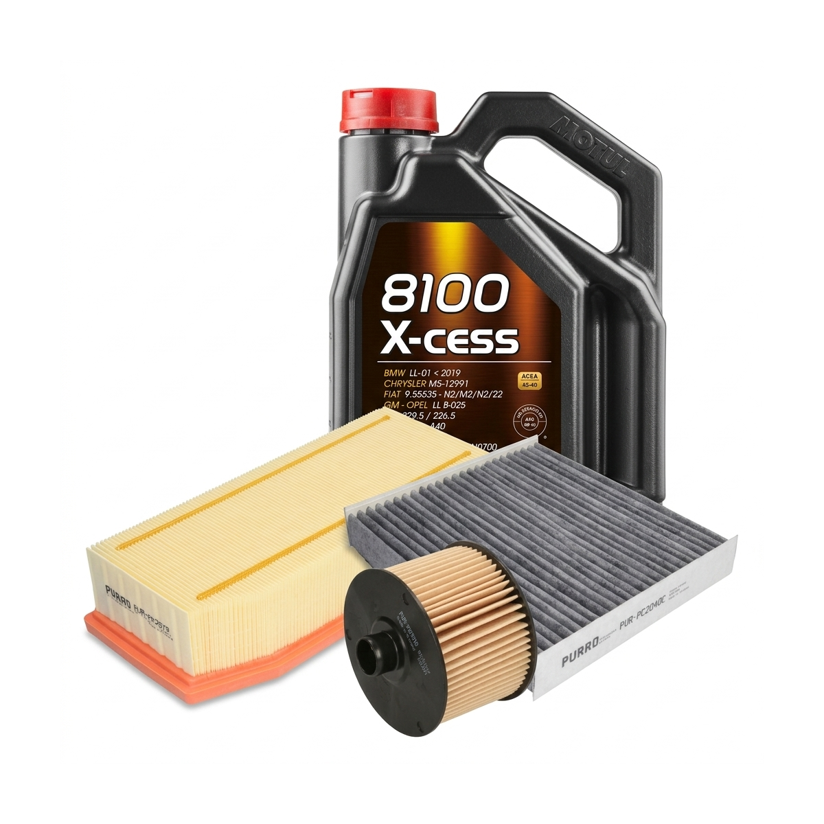 Kit revizie ulei Motul 8100 X-CESS 5W-40 + filtre Renault Clio 4 0.9 TCe 90 CP – PURRO