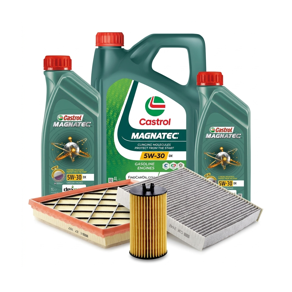 Kit revizie ulei Castrol MAGNATEC 5W-30 DX + filtre Opel Astra J 1.6 SIDI 170 CP – MANN