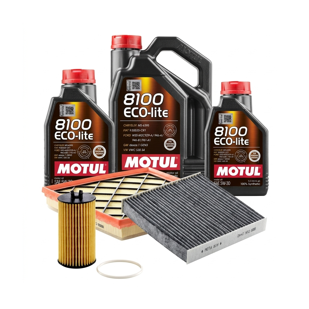 Kit revizie ulei Motul 8100 ECO-LITE 5W-30 + filtre Opel Astra J 1.6 SIDI 170 CP – MANN