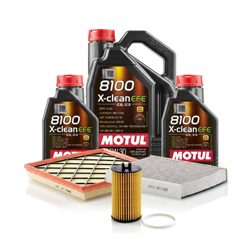 Kit revizie ulei Motul 8100 X-CLEAN EFE 5W-30 + filtre Opel Astra J 1.6 SIDI 170 CP – MANN
