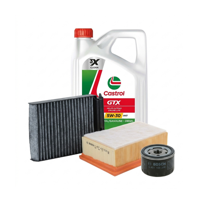 Kit revizie ulei Castrol GTX 5W-30 RN17 + filtre Dacia Duster HS 1.6 16V Hi-Flex 105 CP – Bosch