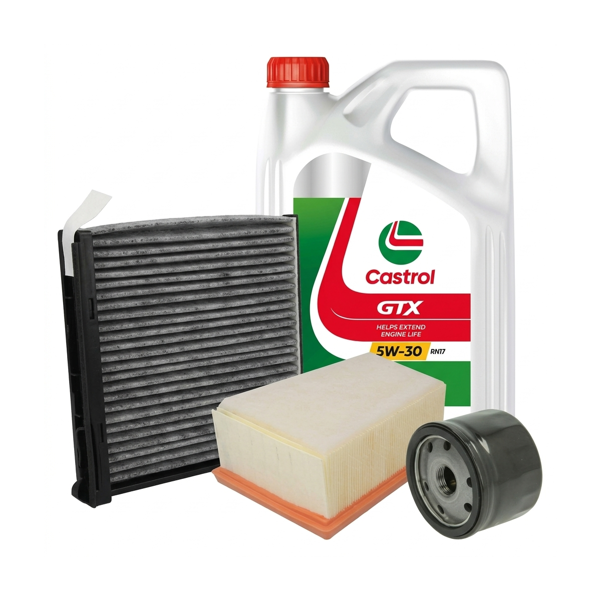 Kit revizie ulei Castrol GTX 5W-30 RN17 + filtre Dacia Duster HS 1.6 16V Hi-Flex 105 CP – PURRO