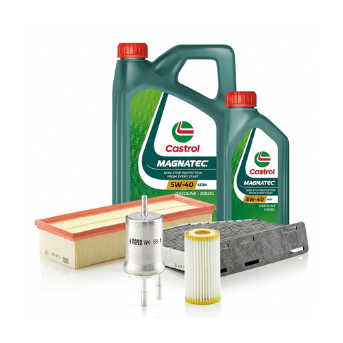 Kit revizie ulei Castrol MAGNATEC 5W-40 A3/B4 + filtre VW Jetta 4 2.0 TSI 211 CP – MANN