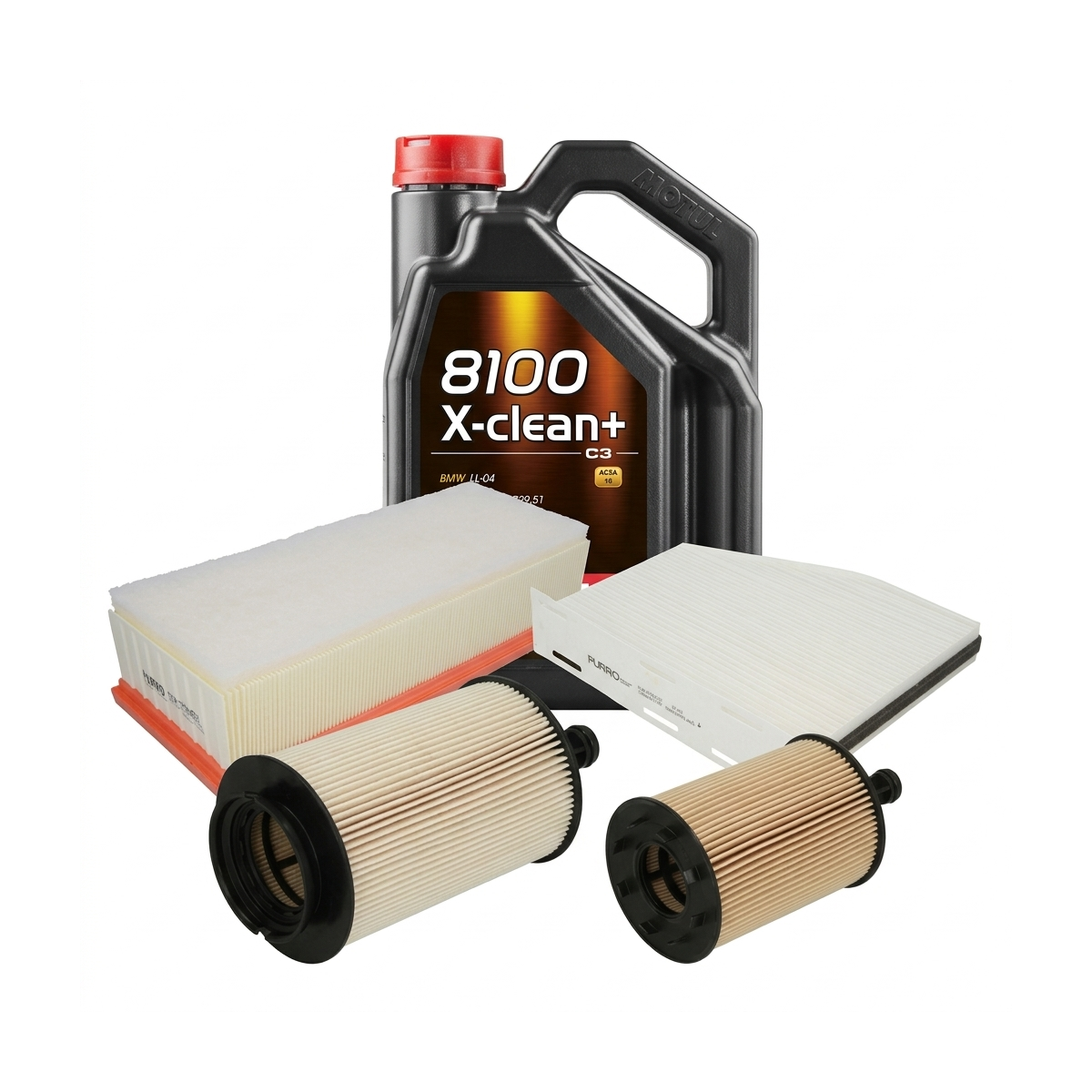Kit revizie ulei Motul 8100 X-CLEAN+ 5W-30 + filtre VW Jetta 3 1.9 TDI 101 CP – PURRO