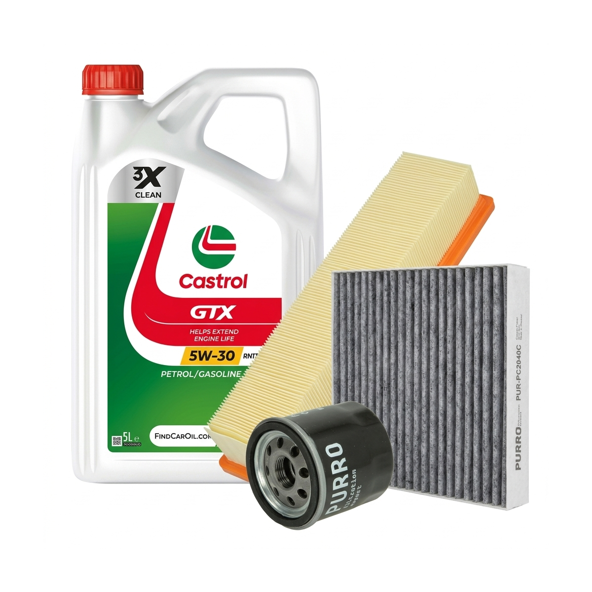 Kit revizie ulei Castrol GTX 5W-30 RN17 + filtre Dacia Sandero 2 1.2 75 CP – PURRO