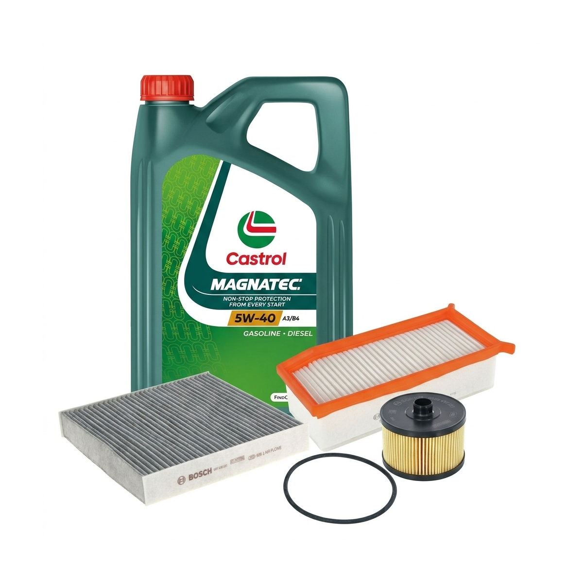 Kit revizie ulei Castrol MAGNATEC 5W-40 + filtre Dacia Sandero 2 TCe 90 CP , motor H4B – Bosch