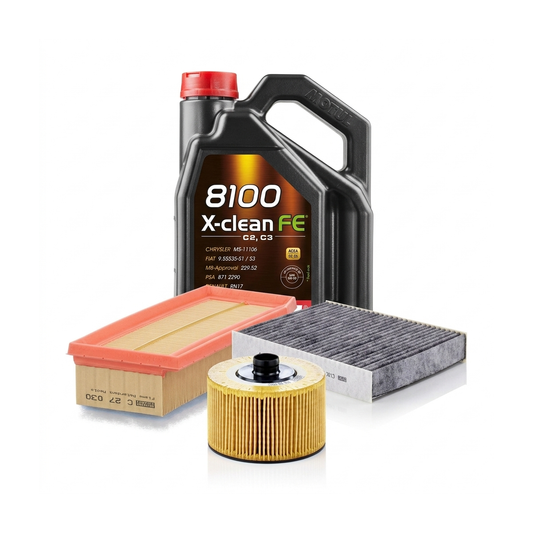 Kit revizie ulei Motul 8100 X-CLEAN FE 5W-30 + filtre Dacia Sandero 2 TCe 90 CP , motor H4B – MANN