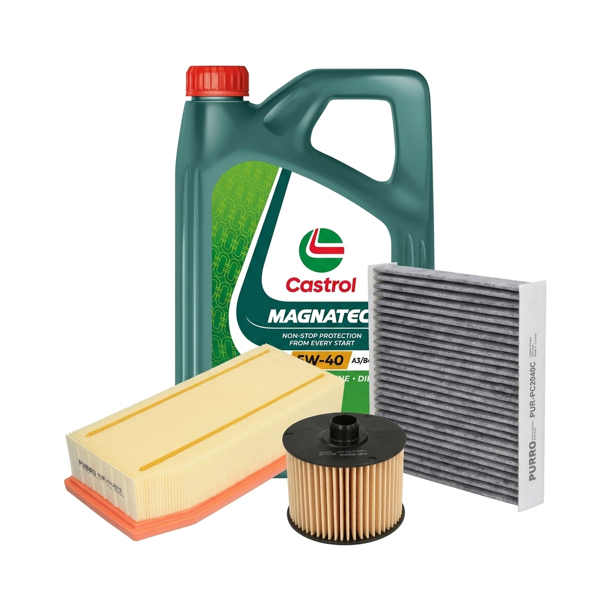 Kit revizie ulei Castrol MAGNATEC 5W-40 + filtre Dacia Sandero 2 TCe 90 CP , motor H4B – PURRO