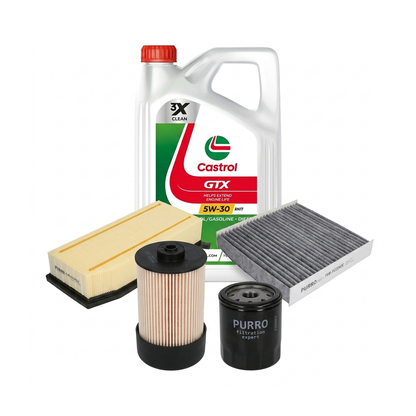 Kit revizie ulei Castrol GTX 5W-30 RN17 + filtre Dacia Sandero 2 1.5 dCi 90 CP – PURRO