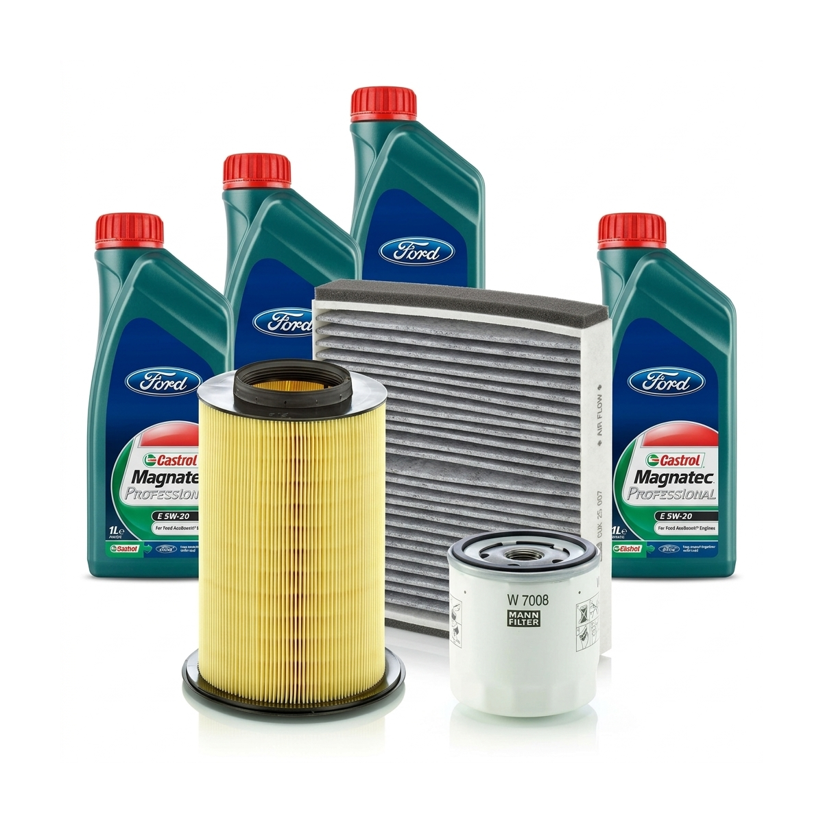 Kit revizie ulei Castrol Magnatec Professional Ford 5W-20 + filtre Ford Kuga 2 1.6 EcoBoost 4x4 182 CP – MANN