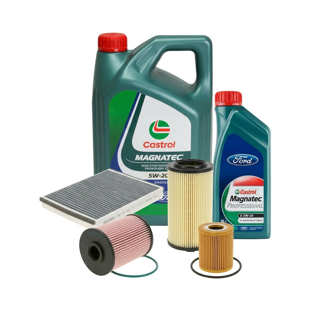 Kit revizie ulei Castrol Magnatec Professional Ford 5W-20 + filtre Ford Kuga 2 2.0 TDCi 140 CP – Bosch
