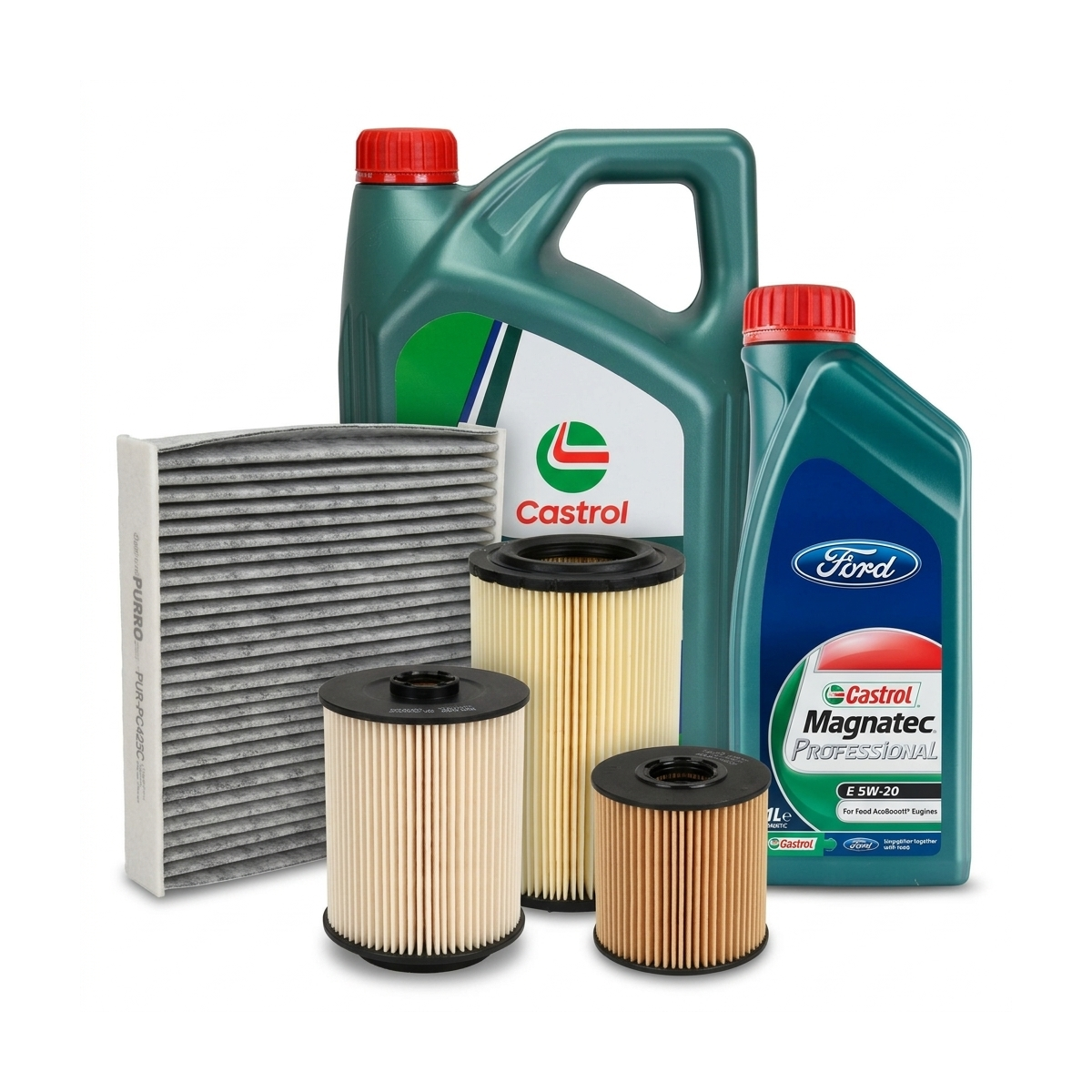 Kit revizie ulei Castrol Magnatec Professional Ford 5W-20 + filtre Ford Kuga 2 2.0 TDCi 140 CP – PURRO