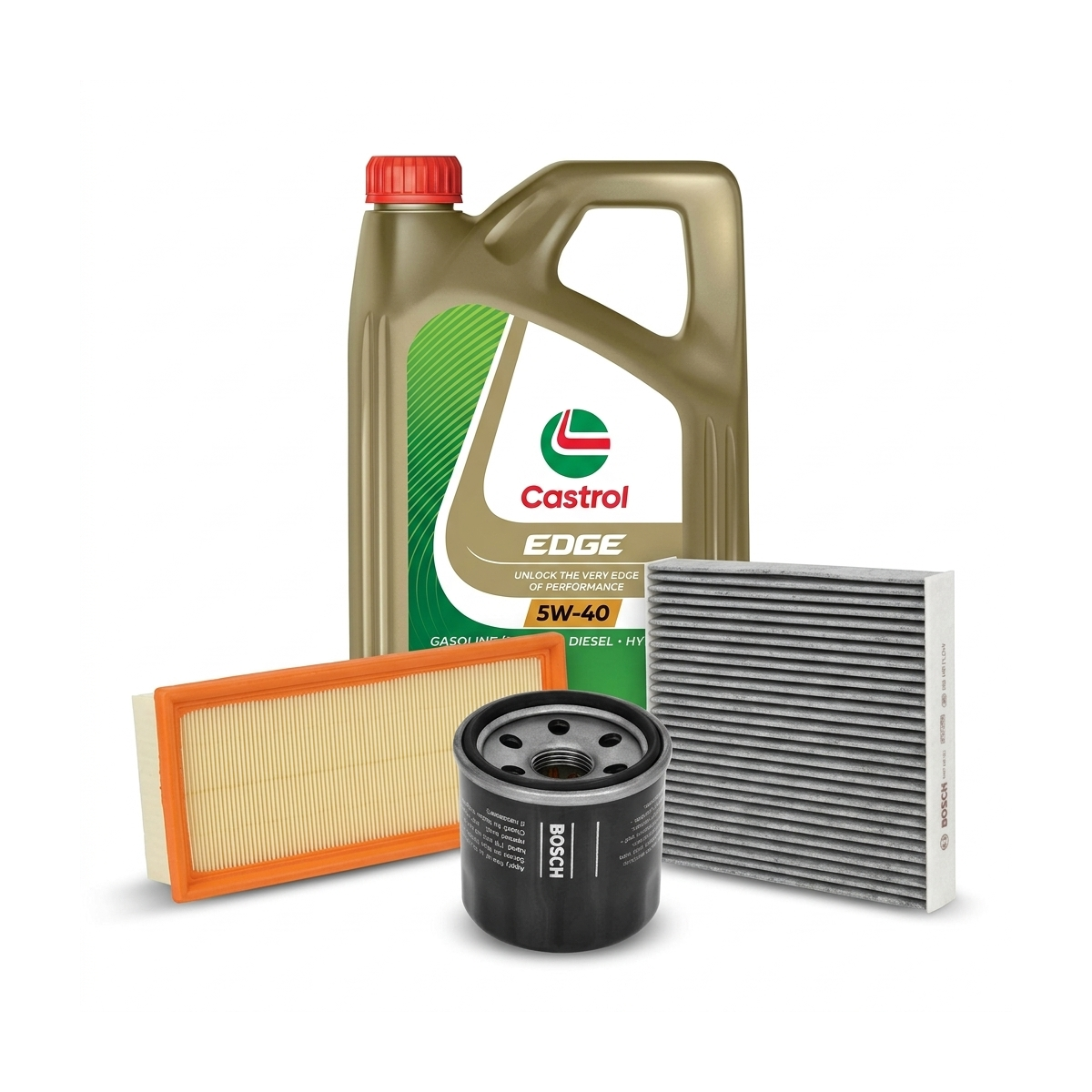 Kit revizie ulei Castrol EDGE 5W-40 + filtre Renault Clio 4 1.6 RS 200 CP – Bosch