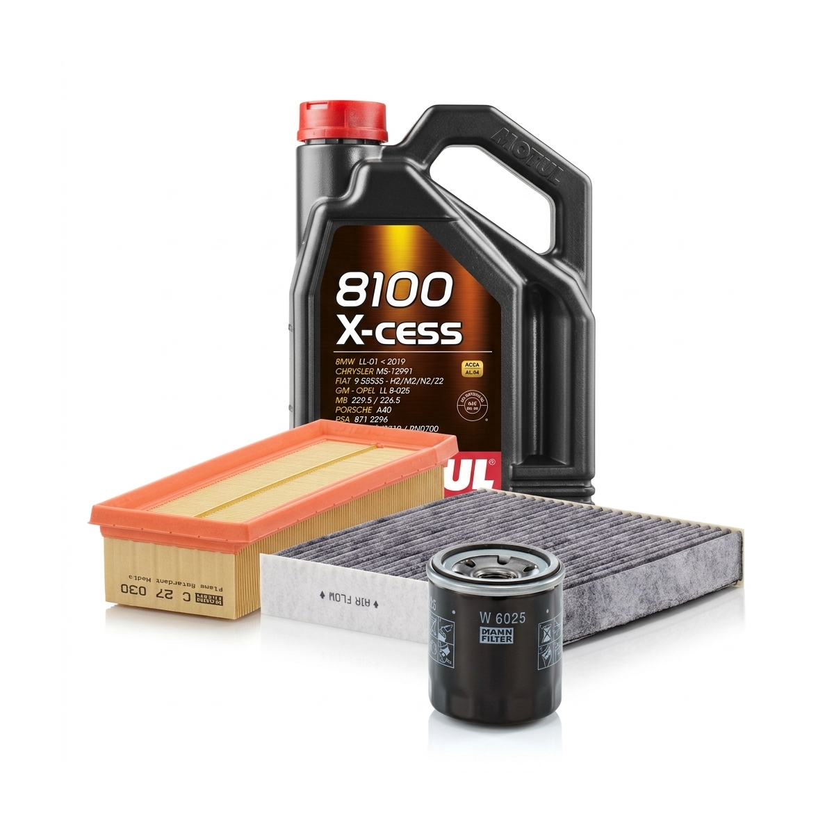 Kit revizie ulei Motul 8100 X-CESS 5W-40 + filtre Renault Clio 4 1.6 RS 200 CP – MANN