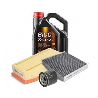 Kit revizie ulei Motul 8100 X-CESS 5W-40 + filtre Renault Clio 4 1.6 RS 200 CP – PURRO