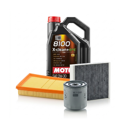 Kit revizie ulei Motul 8100 X-CLEAN+ EFE 0W-30 + filtre Skoda Octavia 3 1.2 TSI 86 CP – MANN