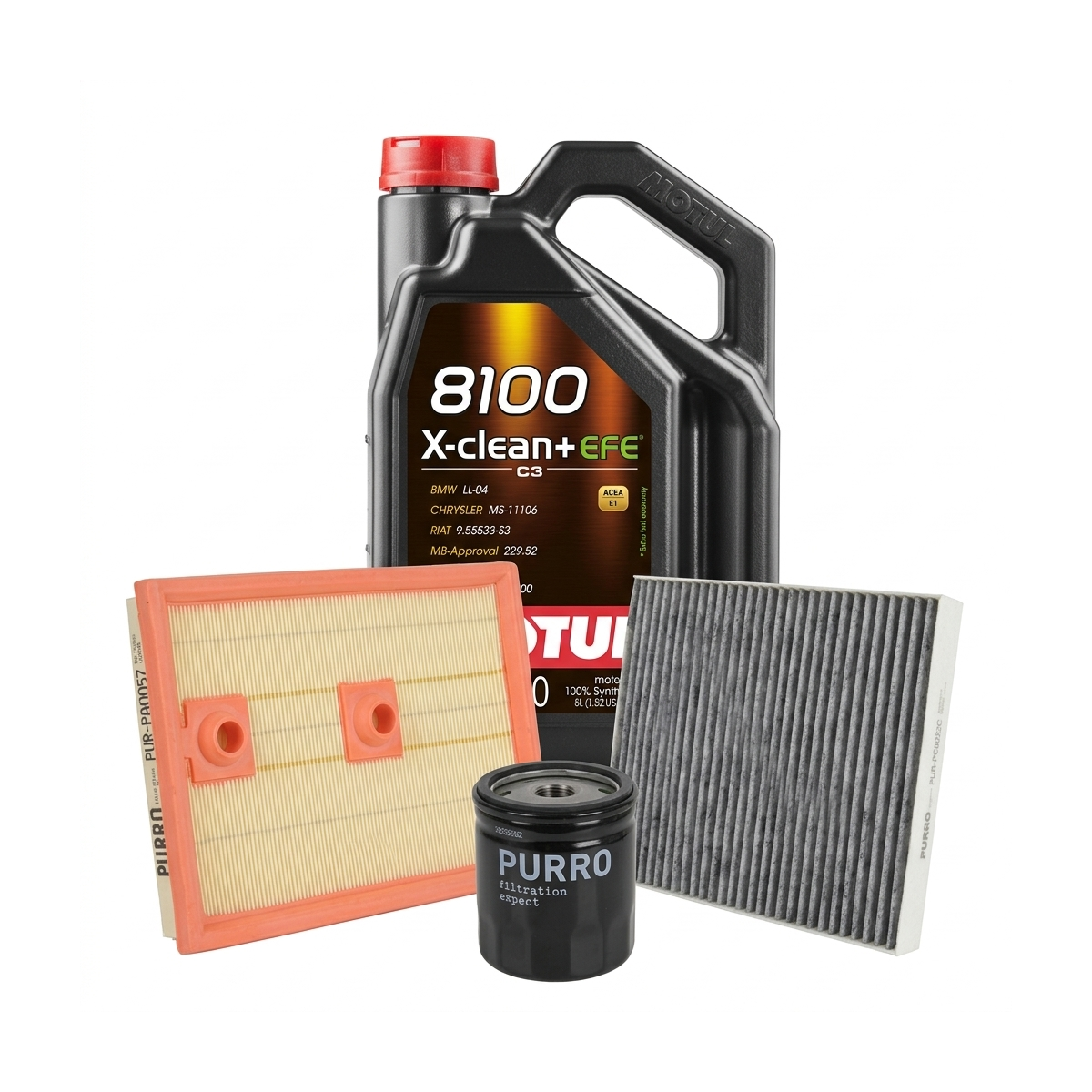 Kit revizie ulei Motul 8100 X-CLEAN+ EFE 0W-30 + filtre Skoda Octavia 3 1.2 TSI 86 CP – PURRO