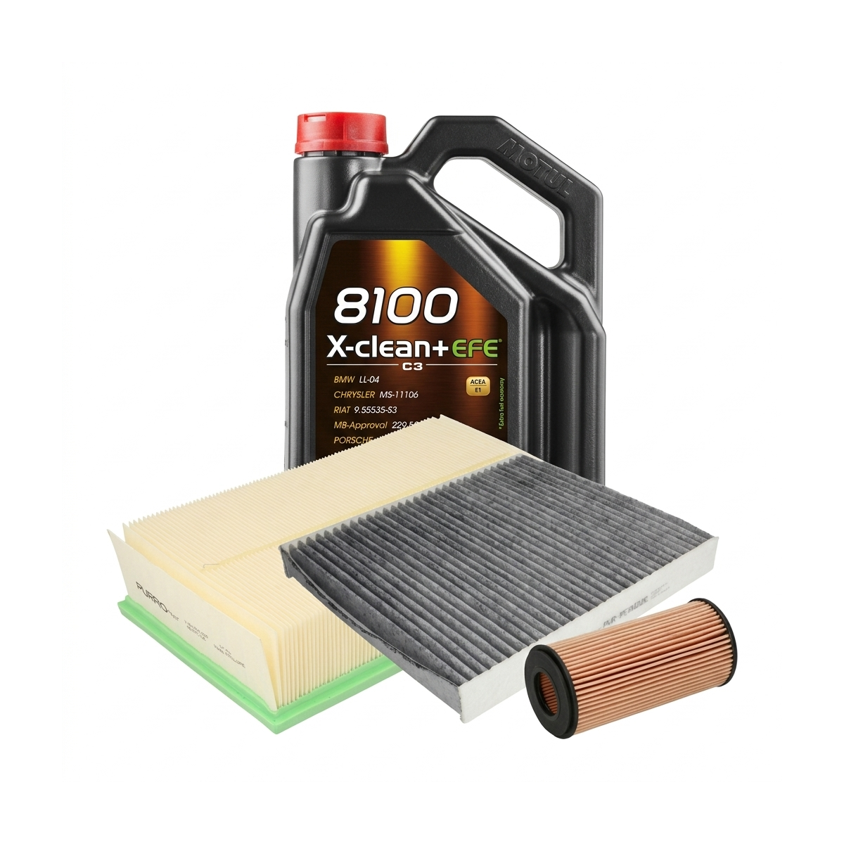 Kit revizie ulei Motul 8100 X-CLEAN+ EFE 0W-30 + filtre Skoda Octavia 3 1.8 TSI 180 CP – PURRO