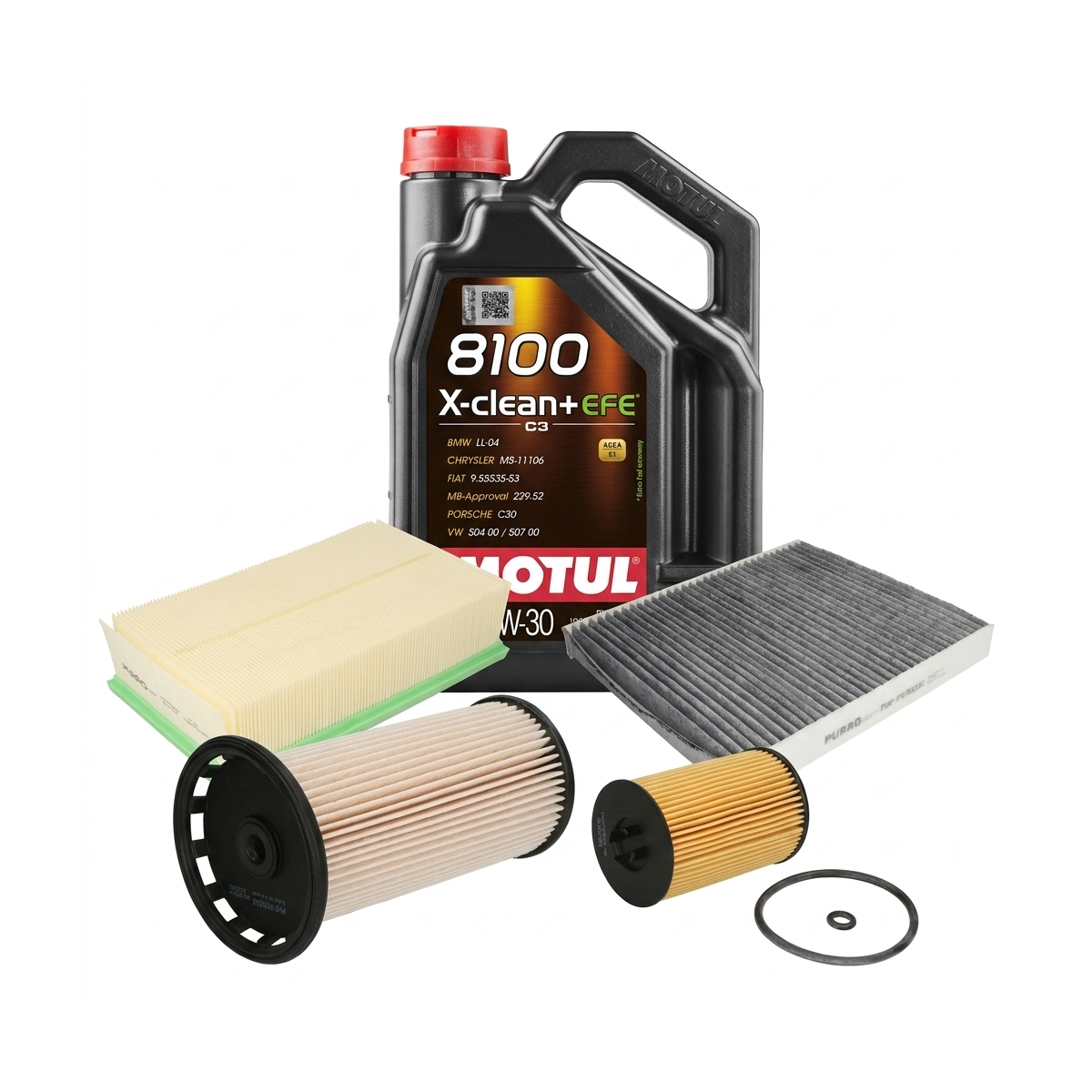 Kit revizie ulei Motul 8100 X-CLEAN+ EFE 0W-30 + filtre Skoda Octavia 3 1.6 TDI 90 CP – PURRO