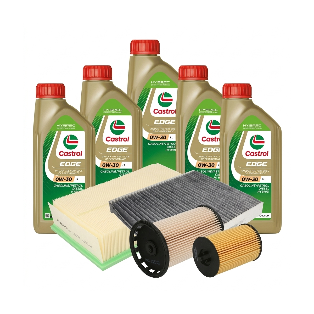 Kit revizie ulei Castrol EDGE 0W-30 LL + filtre Skoda Octavia 3 2.0 TDI 143 CP – PURRO