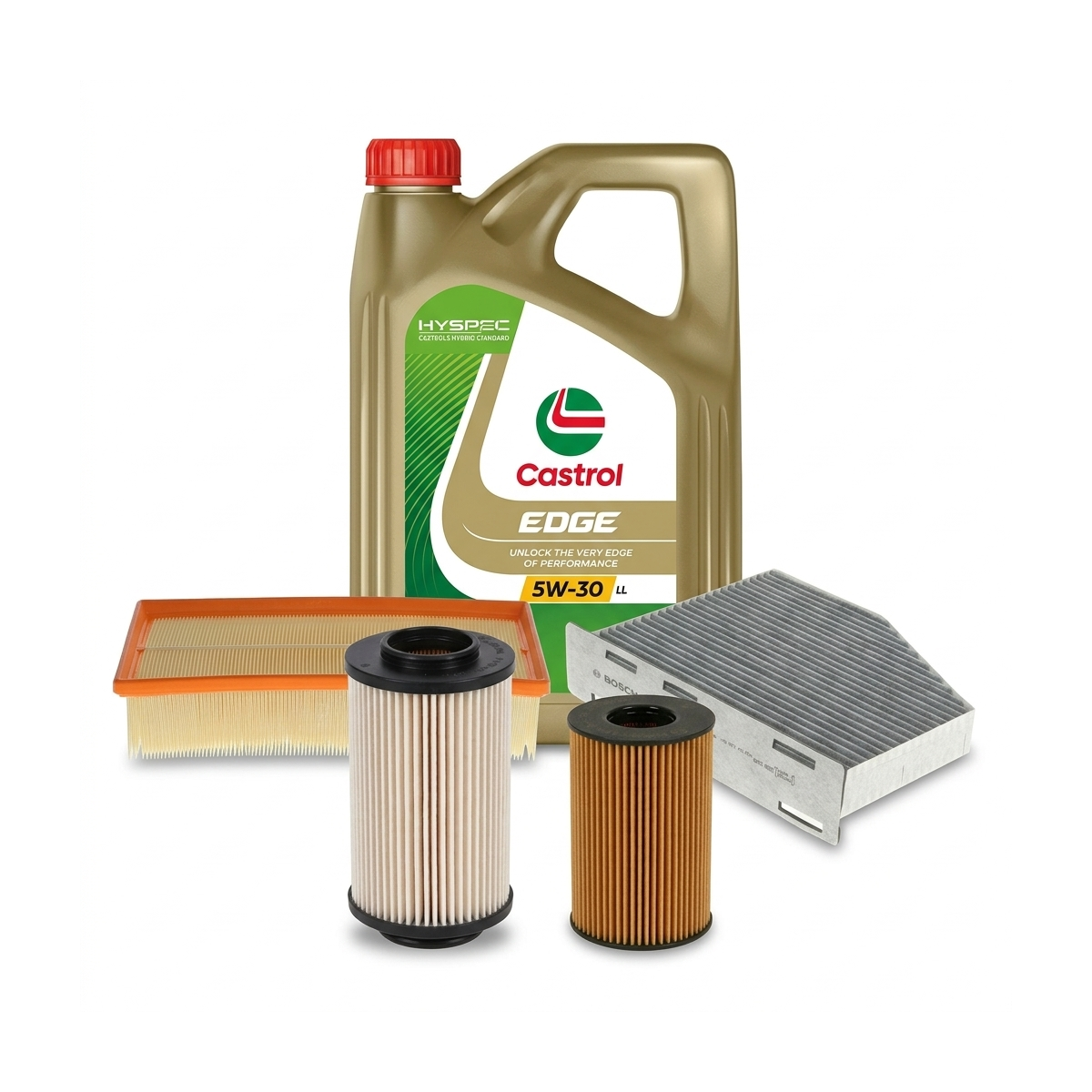Kit revizie ulei Castrol EDGE 5W-30 LL + filtre VW Jetta 4 2.0 TDI 140 CP – Bosch