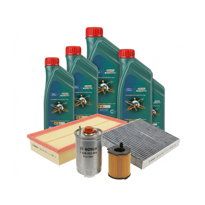 Kit revizie ulei Castrol Ford Magnatec A5 5W-30 + filtre Ford Mondeo 4 1.6 TDCi 115 CP – Bosch