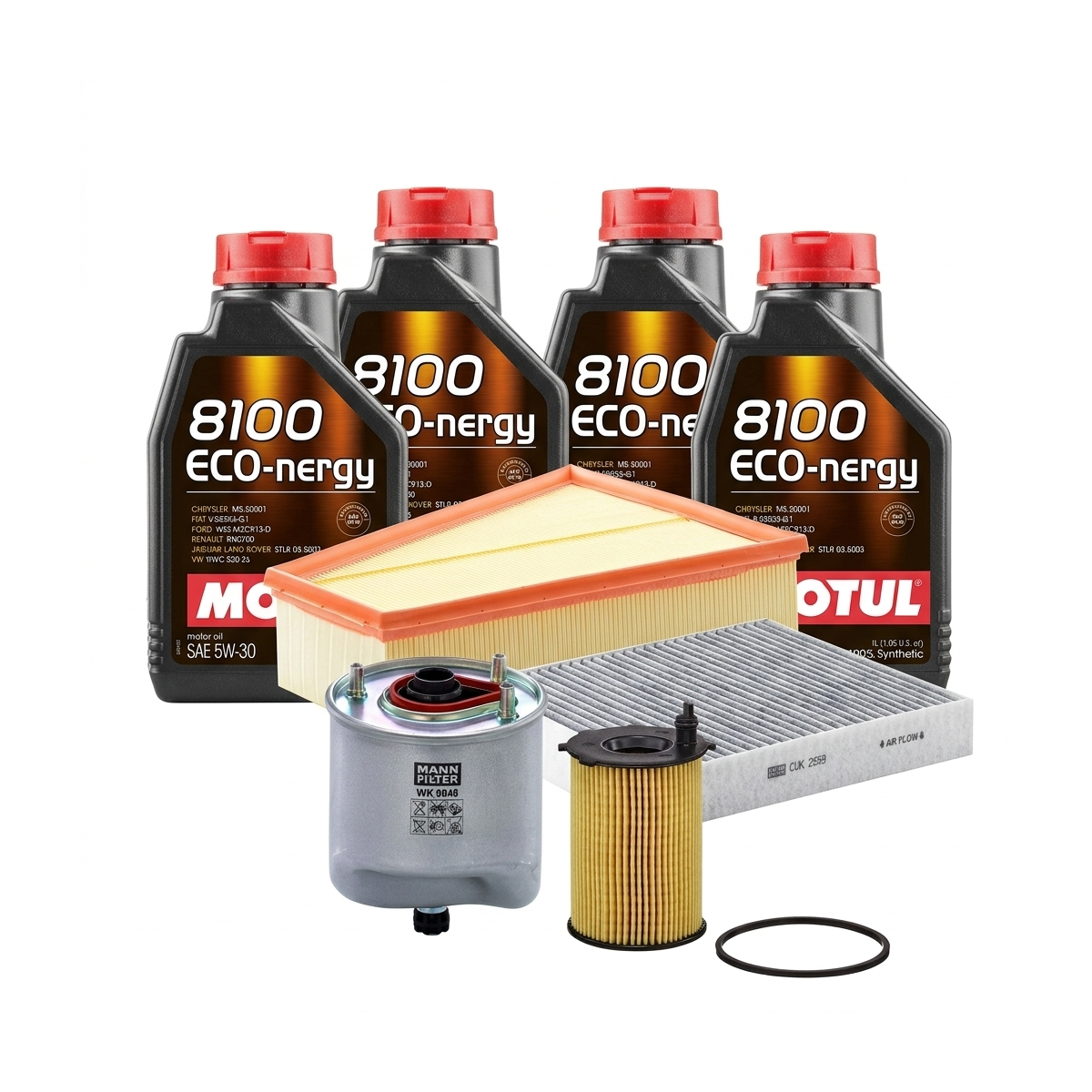 Kit revizie ulei Motul 8100 ECO-NERGY 5W-30 + filtre Ford Mondeo 4 1.6 TDCi 115 CP – MANN