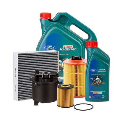 Kit revizie ulei Castrol Ford Magnatec A5 5W-30 + filtre Ford Mondeo 4 2.2 TDCi 200 CP – MANN