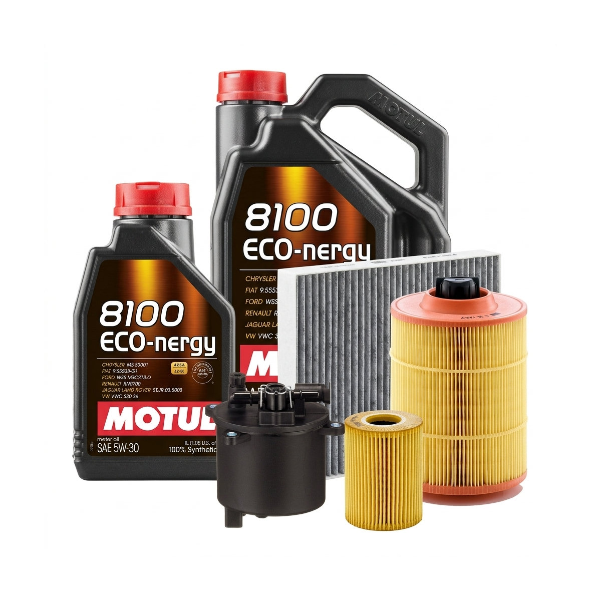 Kit revizie ulei Motul 8100 ECO-NERGY 5W-30 + filtre Ford Mondeo B4 2.2 TDCi 200 CP – MANN