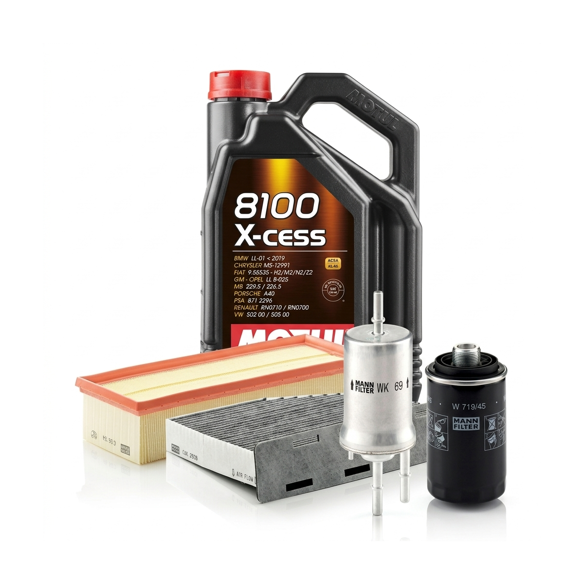 Kit revizie ulei Motul 8100 X-CESS 5W-40 + filtre Skoda Octavia 2 1.8 TSI 152 CP – MANN