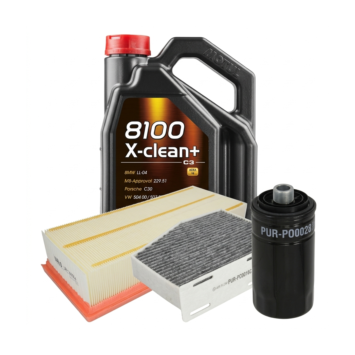 Kit revizie ulei Motul 8100 X-CLEAN+ 5W-30 + filtre Skoda Octavia 2 1.8 TSI 152 CP – PURRO