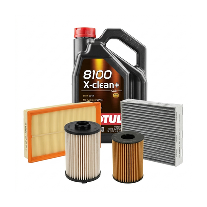 Kit revizie ulei Motul 8100 X-CLEAN+ 5W-30 + filtre Skoda Octavia 2 2.0 TDI 110 CP – Bosch