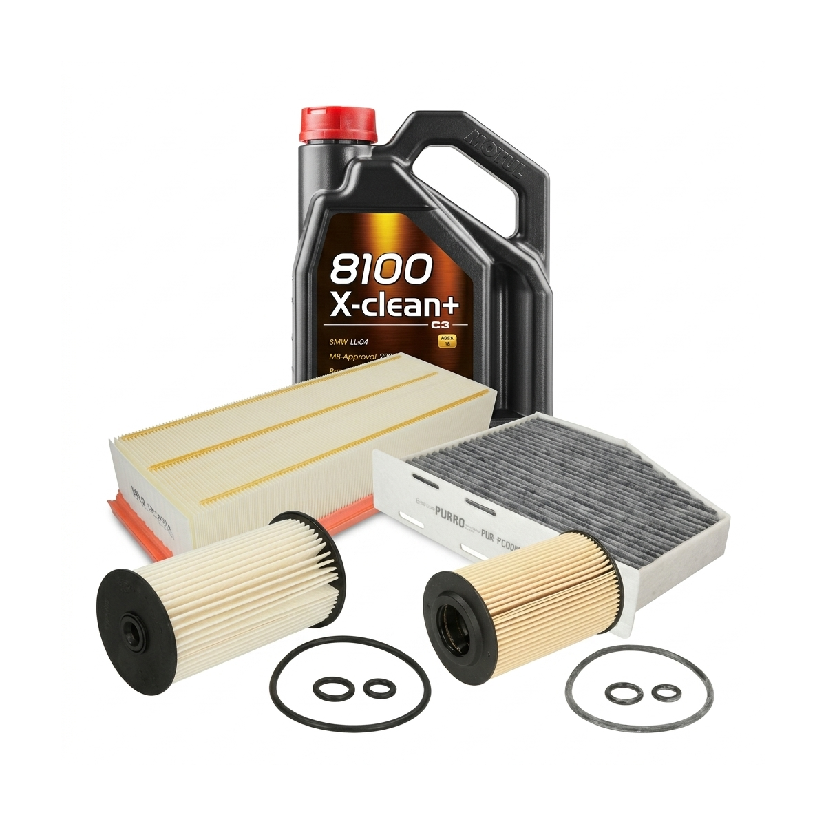 Kit revizie ulei Motul 8100 X-CLEAN+ 5W-30 + filtre Skoda Octavia 2 2.0 TDI 110 CP – PURRO