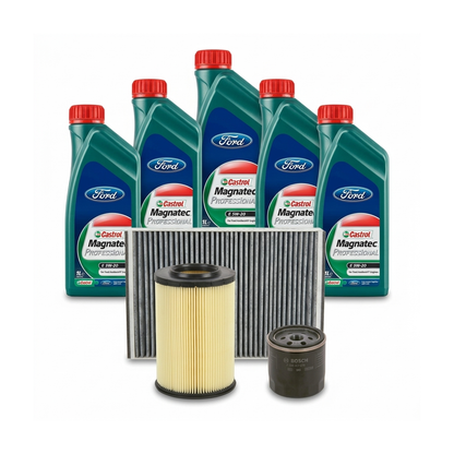 Kit revizie ulei Castrol Magnatec Professional Ford 5W-20 + filtre Ford Focus 3 1.6 Flexifuel 120 CP – Bosch