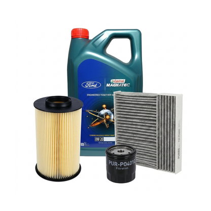 Kit revizie ulei Castrol Ford Magnatec 0W-20 + filtre Ford Focus 3 1.6 Flexifuel 120 CP – PURRO
