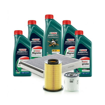 Kit revizie ulei Castrol Magnatec Professional Ford 5W-20 + filtre Ford Focus 3 1.6 EcoBoost 150 CP – MANN