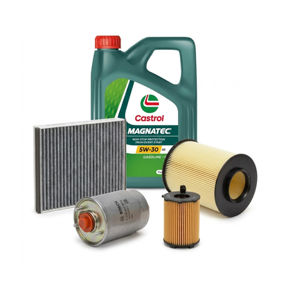 Kit revizie ulei Castrol MAGNATEC 5W-30 A5 + filtre Ford Focus 3 1.6 TDCi 95 CP – Bosch