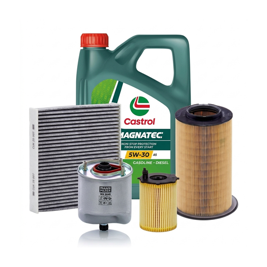 Kit revizie ulei Castrol MAGNATEC 5W-30 A5 + filtre Ford Focus 3 1.6 TDCi 95 CP – MANN