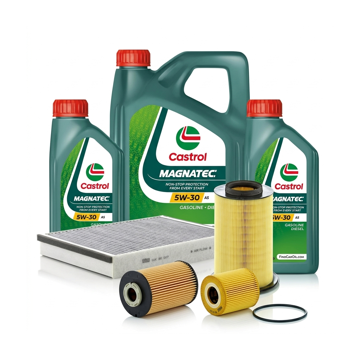 Kit revizie ulei Castrol MAGNATEC 5W-30 A5 + filtre Ford Focus 3 2.0 TDCi 115 CP – MANN