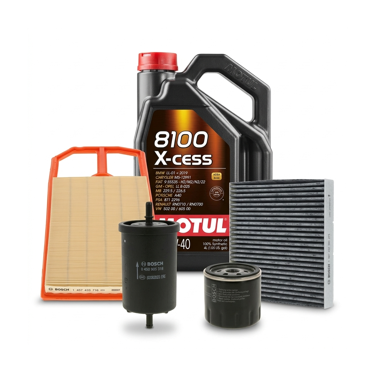 Kit revizie ulei Motul 8100 X-CESS 5W-40 + filtre VW Golf 4 1.4 16V 75 CP – Bosch