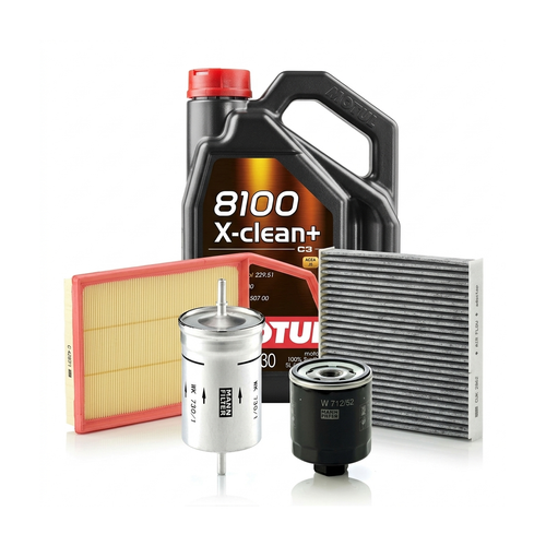 Kit revizie ulei Motul 8100 X-CLEAN+ 5W-30 + filtre VW Golf 4 1.4 16V 75 CP – MANN