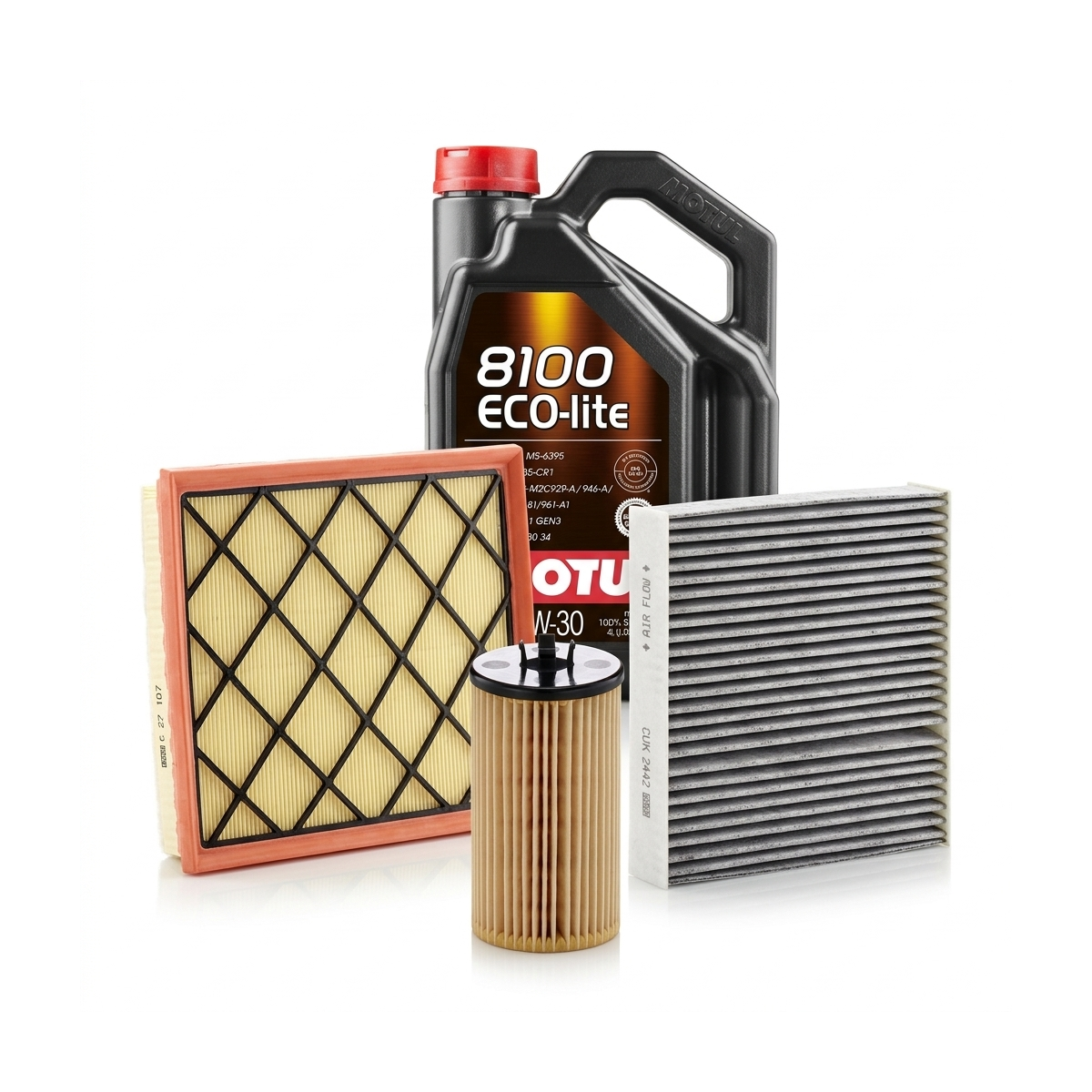 Kit revizie ulei Motul 8100 ECO-LITE 5W-30 + filtre Opel Astra J 1.4 Turbo 120 CP – MANN